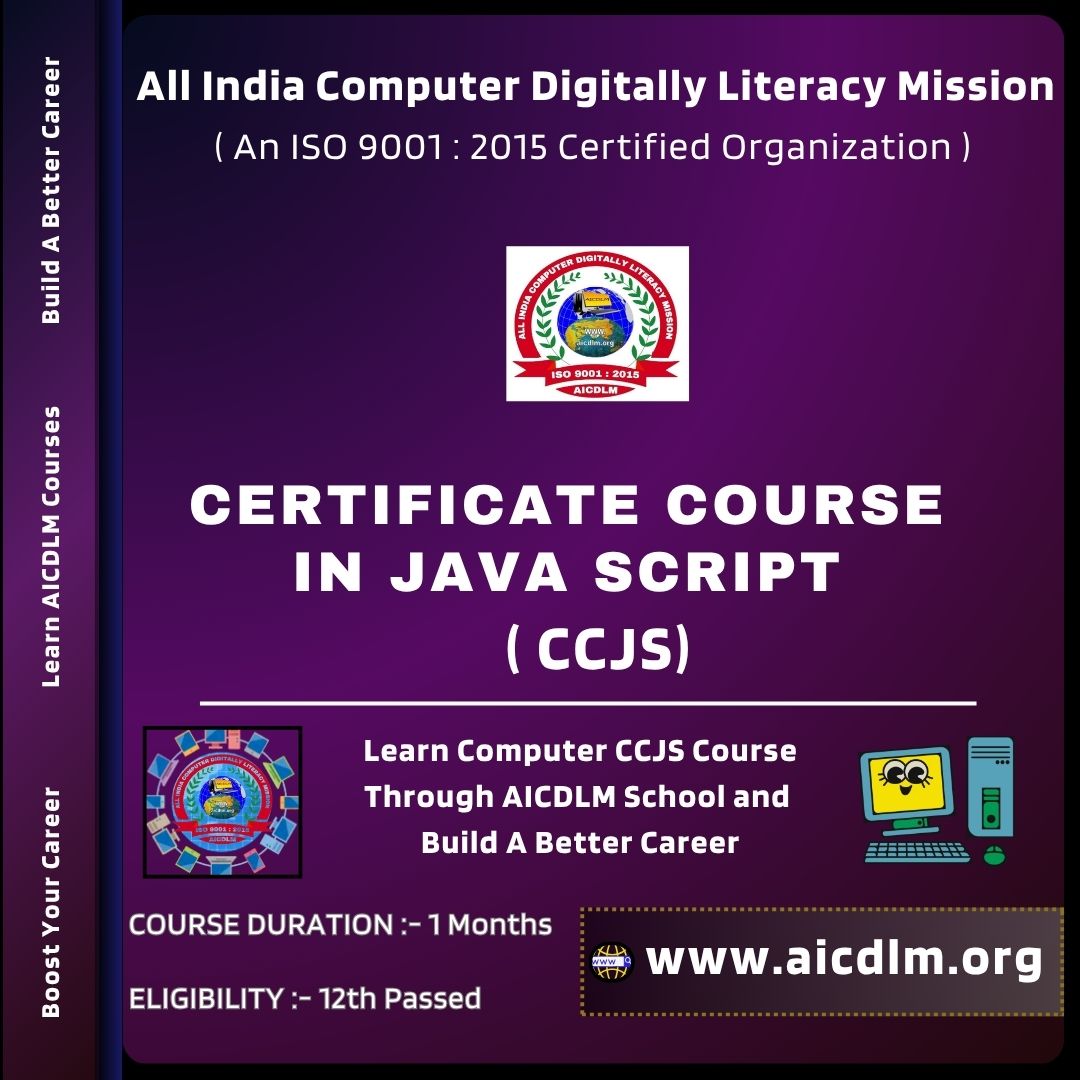Certificate Course in Java Script